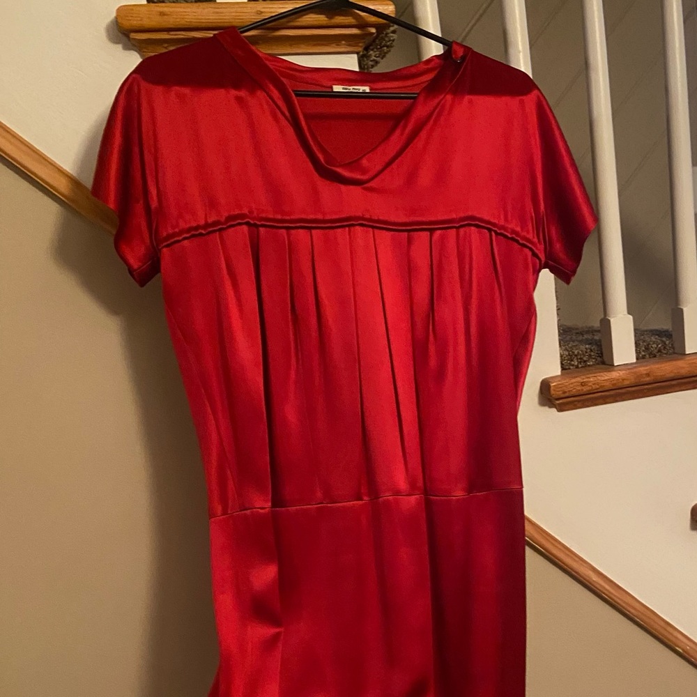 Miu Miu red silk dress